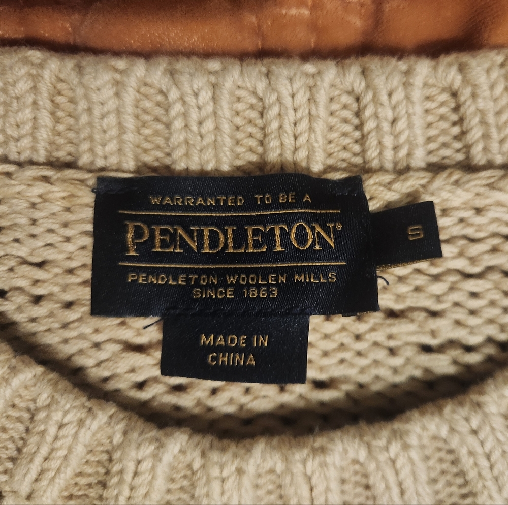 Pendelton Cozy Beige Knit Sweater Small - Picture 5 of 5